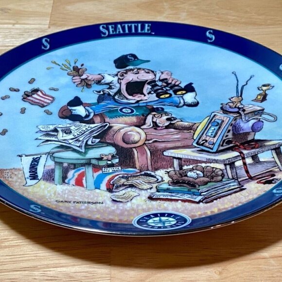 The Ultimate Mariner's Baseball Fan Plate Gary Patterson Limited Edition Antique - Picture 2 of 4